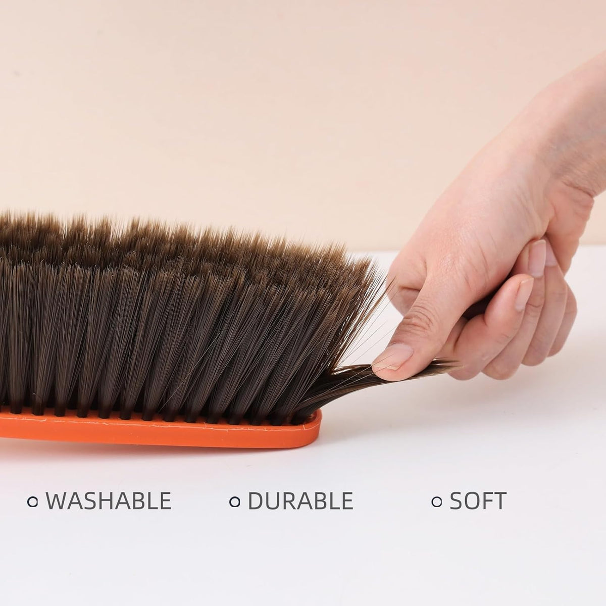 1 Pack 15" Soft Bristle Hand Broom, Counter & Couch Brush, Dusting & Hair Remover