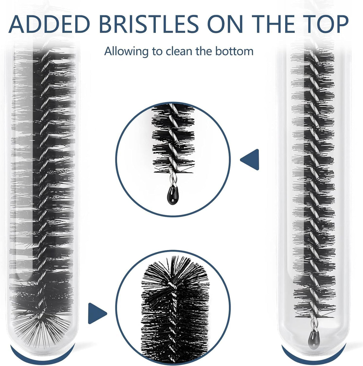 Straw Cleaner Brush Set, 12 Pieces Botthle Cleaning Brush and Nylon Tube Brush Brush, 11.8 Inch Long Cleaning Brush Kit for Water Bottle, Straws on Tumbler, Sippy Cup, Tea Pot Spout
