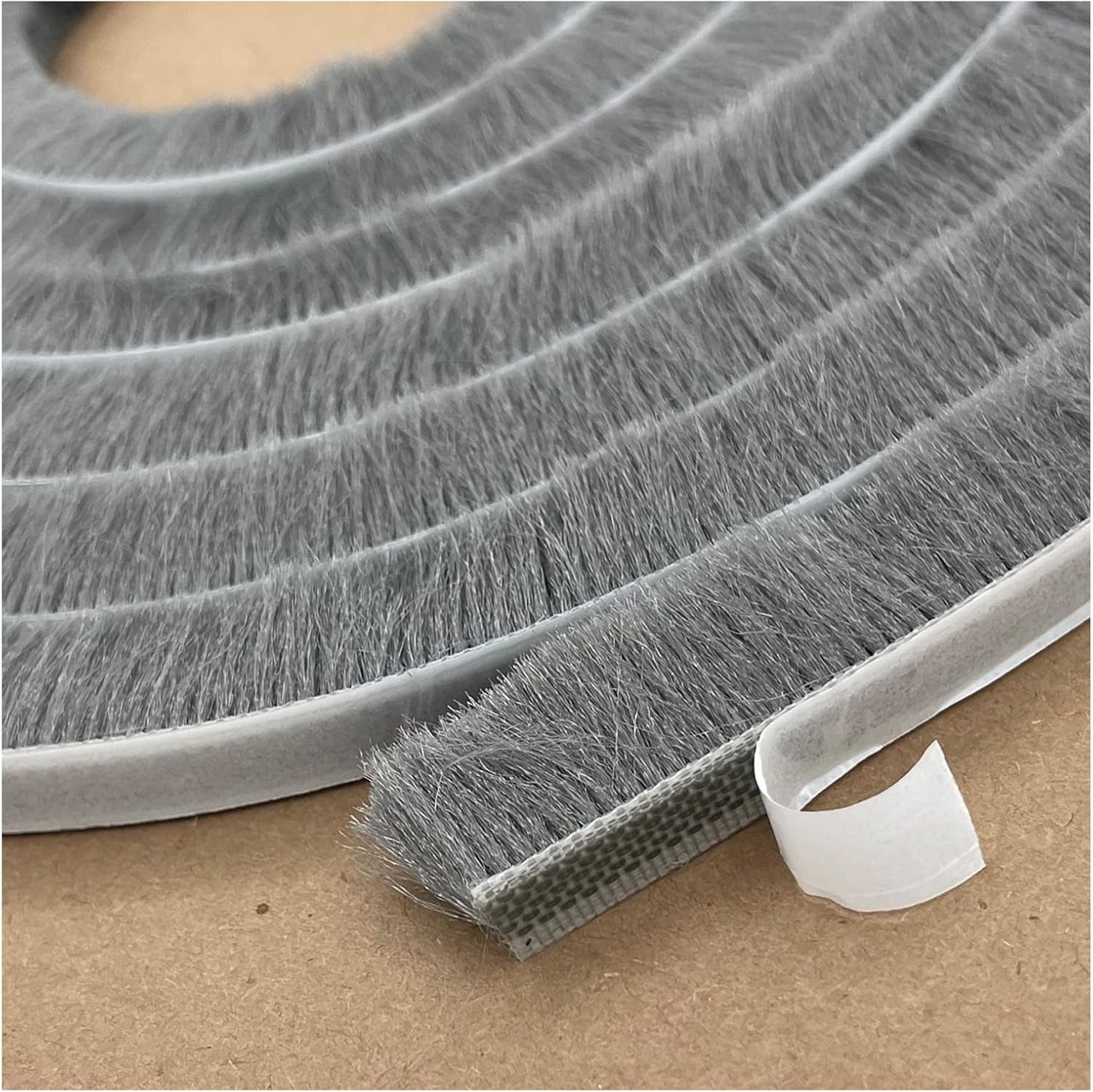 32ft Door Weather Stripping Door Seal Strip Brush for Sliding Windows/Doors Frame (32ft x11/32 Backing x 9/16 Brush inch, Black)