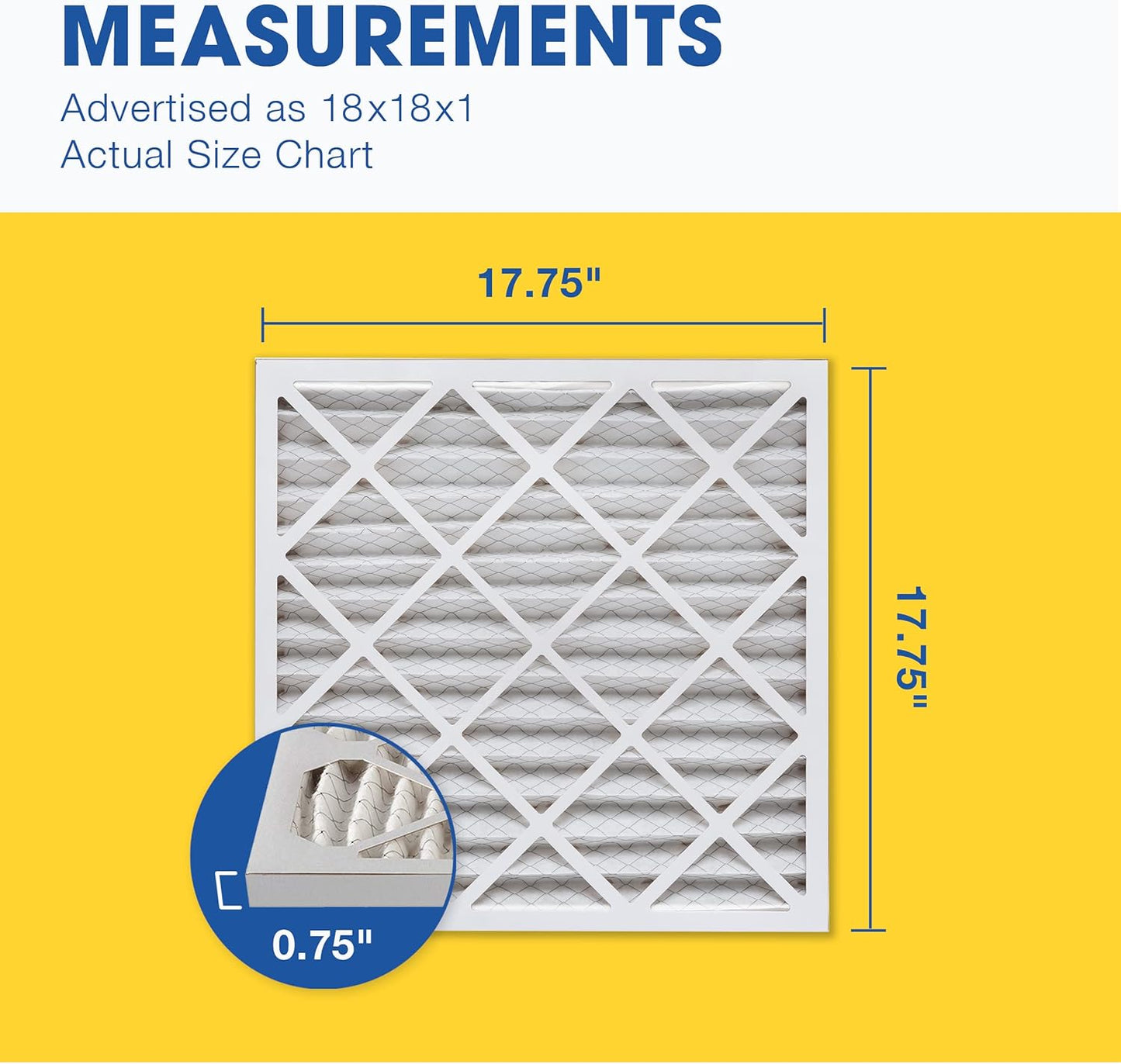 18x18x1 AC and Furnace Air Filter by Aerostar - MERV 13, Box of 12