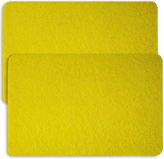 Non-Slip Bathtub Mat, 2 Pack Anti Slip Shower Mat, Fast Drying Bathtub Mats, Foot Scrubber Mat, Anti Slip Mat for Tub, Floor, Bathroom, Kitchen, Home, Hotel (Yellow 24"×16"+24"×16")