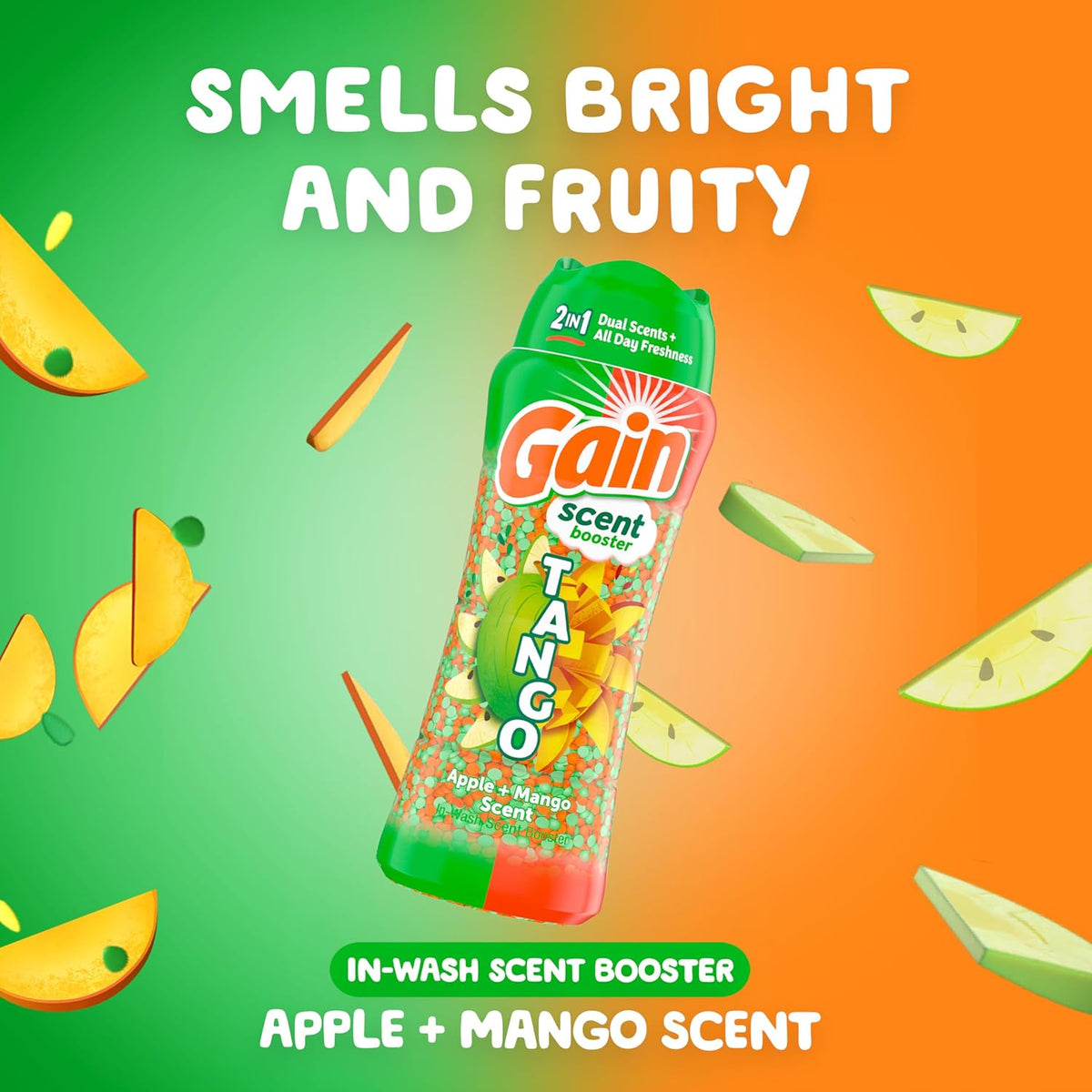 Gain Tango 2-in-1 Laundry Scent Booster Beads, Apple and Mango Scent, 21.1 OZ, Laundry Beads with Dual Scents Plus All Day Freshness
