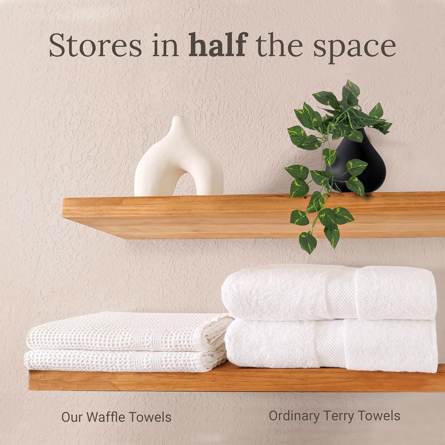 GILDEN TREE Waffle Bath Sheet Large Bath Towels Quick Dry Thin Body Towels, 40x80 Oversized Bath Towels for Adults, Classic Style (Cream)