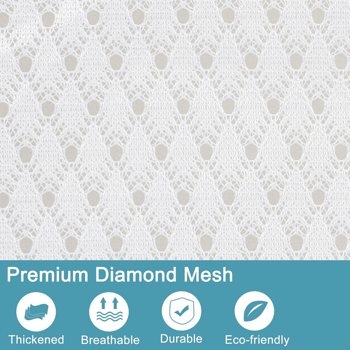 Polecasa Extra Heavy Duty Large Diamond Mesh Laundry Bags with Drawstring Closure & ID Tag, 24 x 36 inches Washable Storage Bag, Laundry Accessory for Hamper, College, Travel, Sports, Dorms, White