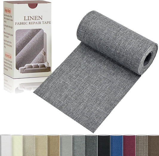 Linen Repair Tape 4x70 Inch Self-Adhesive Couch Patch Repair Fabric Patch for Furniture,Sofas,Cushion,Chairs,Bags,Linen Goods(Grey)