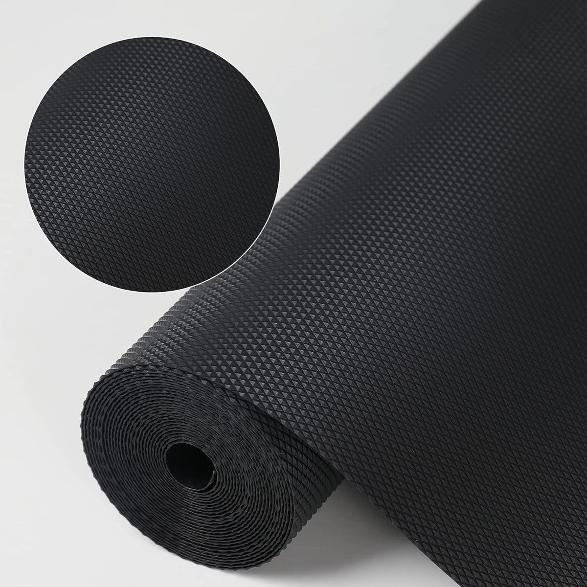 HooTown Shelf Liner Kitchen Cabinet Drawer Mats 23.6 Inch Wide x 78.7 inches Long, Non Slip EVA Plastic Water Resistant Pad for Bathroom Drawers,Shoe Shelves, Under Sink, Black
