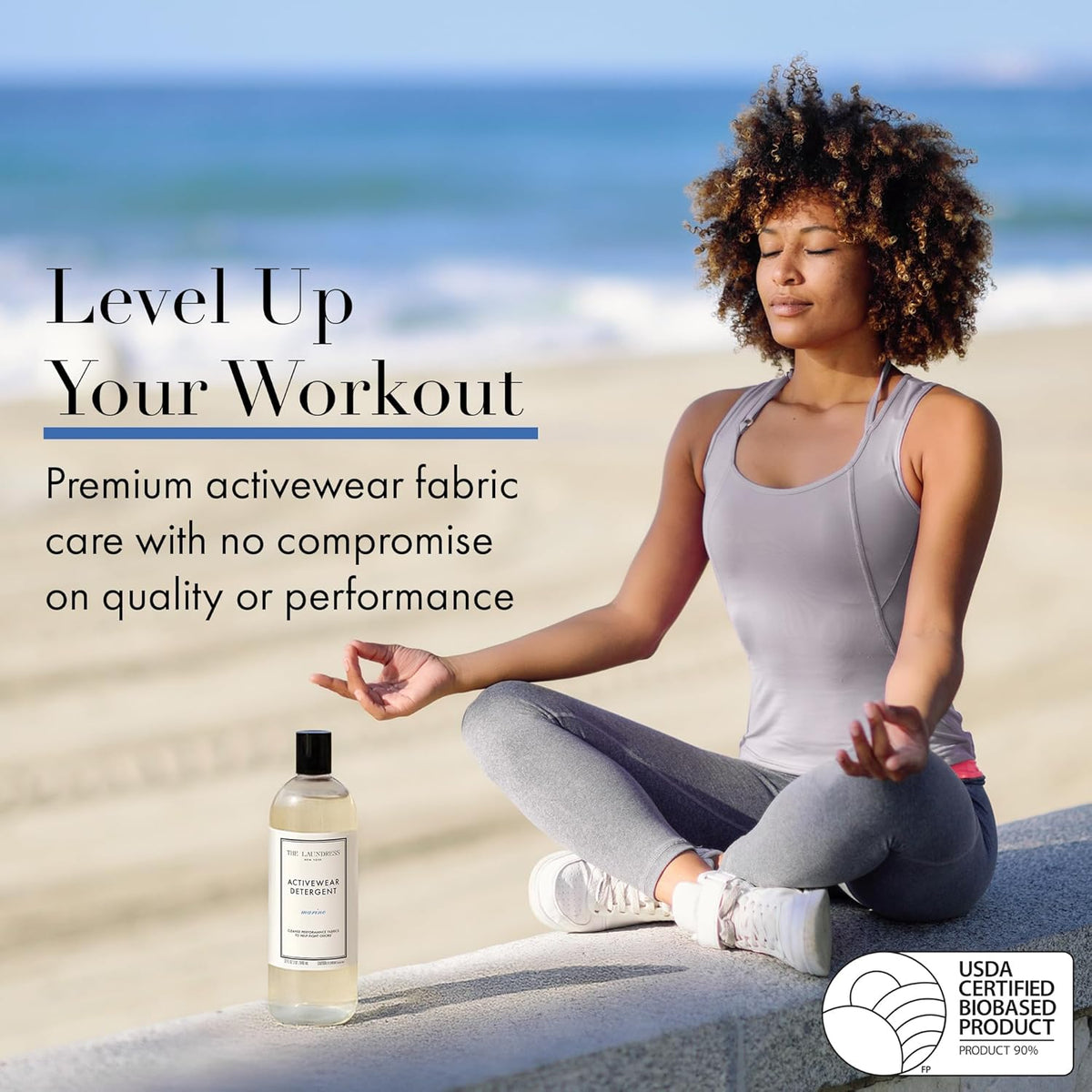 The Laundress Activewear Laundry Detergent, 32 Oz, Marine Fragrance, 4-in-1 Enzyme Blend for Workout Performance Fabrics, Fights Sweat Odors & Stains, USDA Certified Biobased Product (90%)