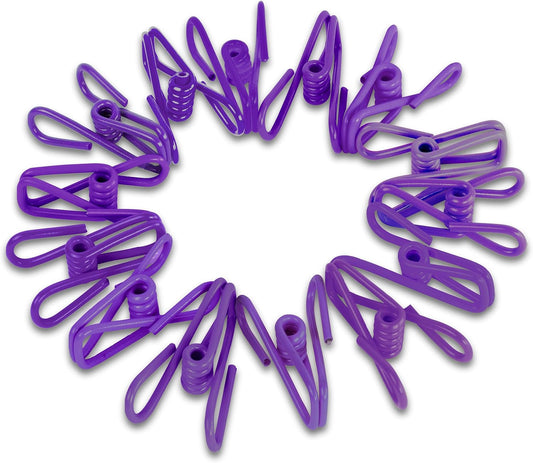 30 Pack Purple Chip Bag Clips for Food - PVC 2 Inch Coated Sealer for Sealing Food - Paper Holder, Clothesline Clip for Laundry Hanging, Kitchen Bags, Multipurpose Clothes Pins