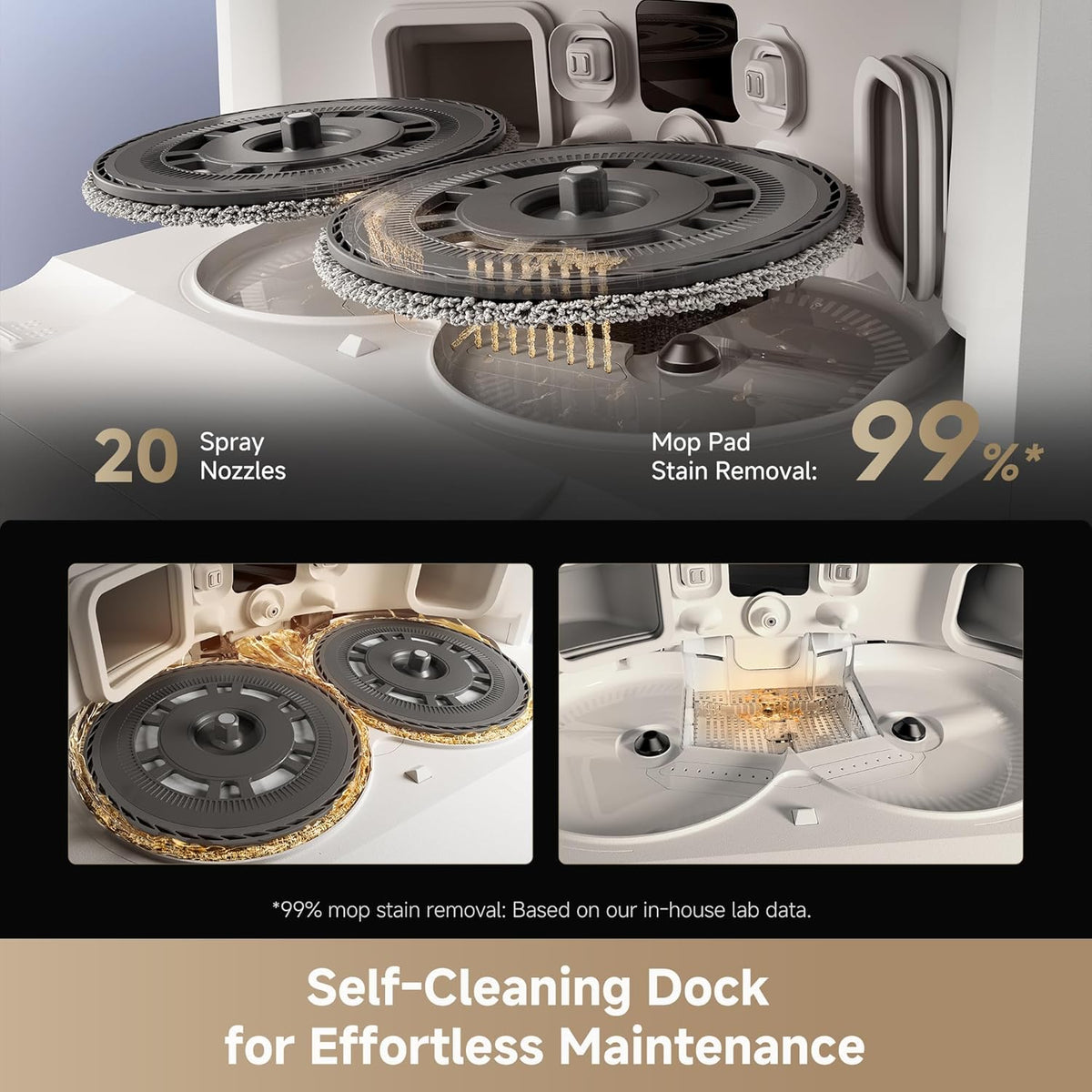 DREAME L40s Ultra Robot Vacuum and Mop, 19,000Pa Suction, Auto-Empty, Mop Self-Cleaning, 100% Detangling DuoBrush, Extending Mops and Side Brush, 1.57in Obstacle Clearing, App & Voice Control (White)