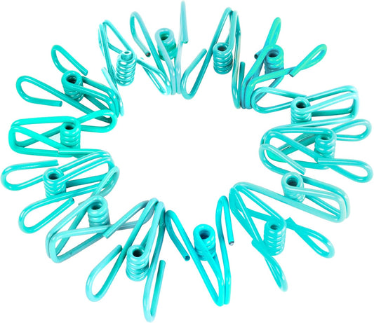 30 Pack Blue Chip Bag Clips for Food - PVC 2 Inch Coated Sealer for Sealing Food - Paper Holder, Clothesline Clip for Laundry Hanging, Kitchen Bags, Multipurpose Clothes Pins