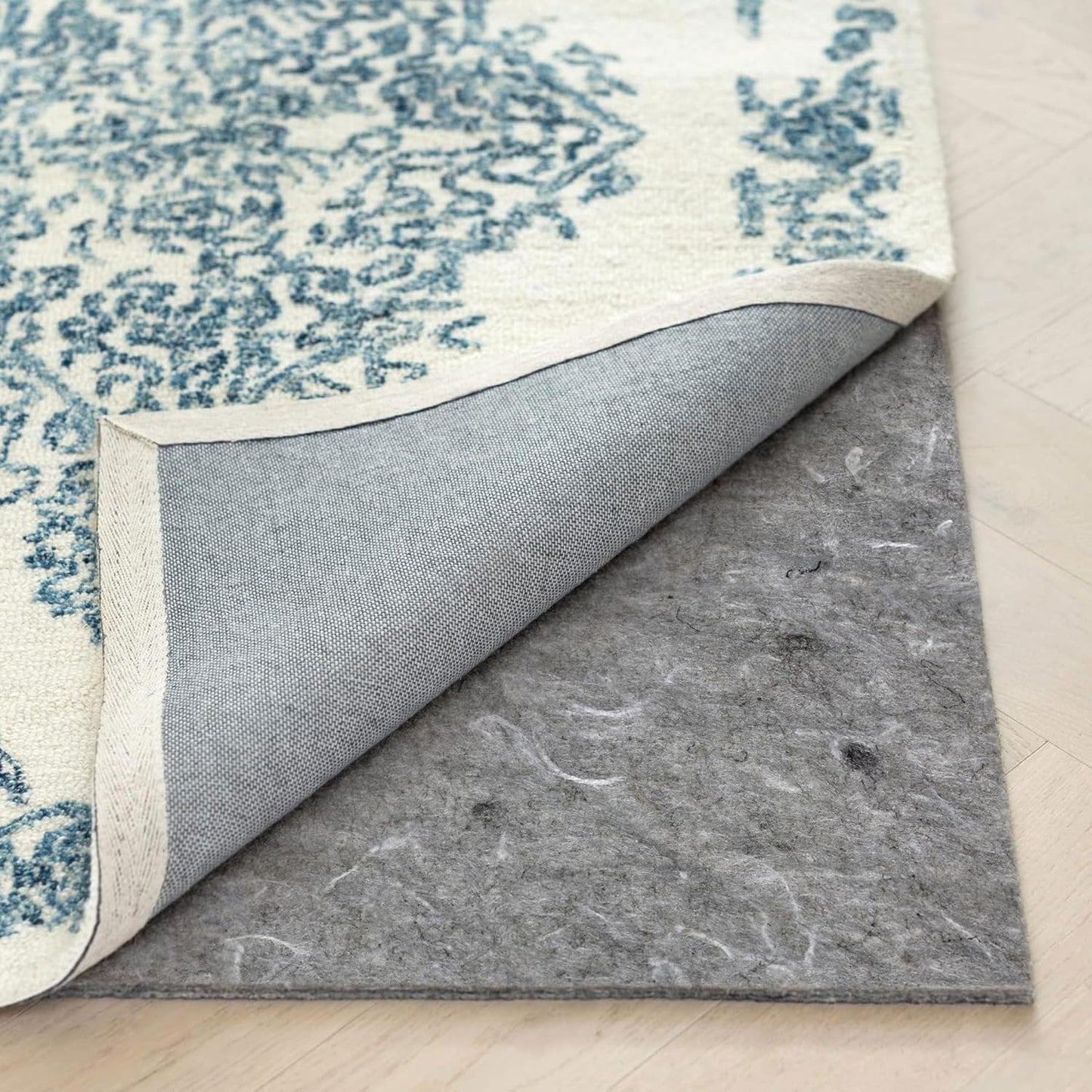 RUGPADUSA - Dual Surface - 5'10" x 8'10" - 1/8" Thick - Felt + Rubber - Non-Slip Backing Rug Pad - Adds Low-Profile Comfort and Protection