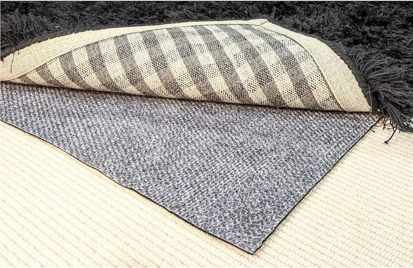Hold-a-Rug Plush 5' x 8' Nonskid, Nonslip Rug Pad, Reversible Gripper, ¼ Thick, Safe for All Floors and Carpet, Keep Area Rugs Secure