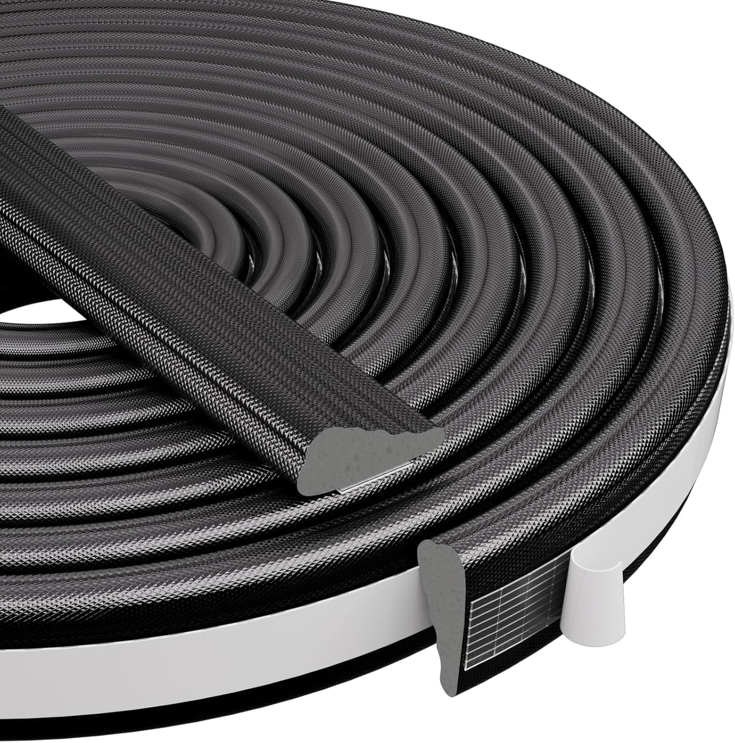 Wedge-Shape Window Weather Stripping Door Frame Seal Strip 2Pcs×196" Black,Upgrade Black Foam,Soundproofing,Draft Stopper,Winter Insulation,Noise Blocker, Gap Filler for Exterior Front Door Side
