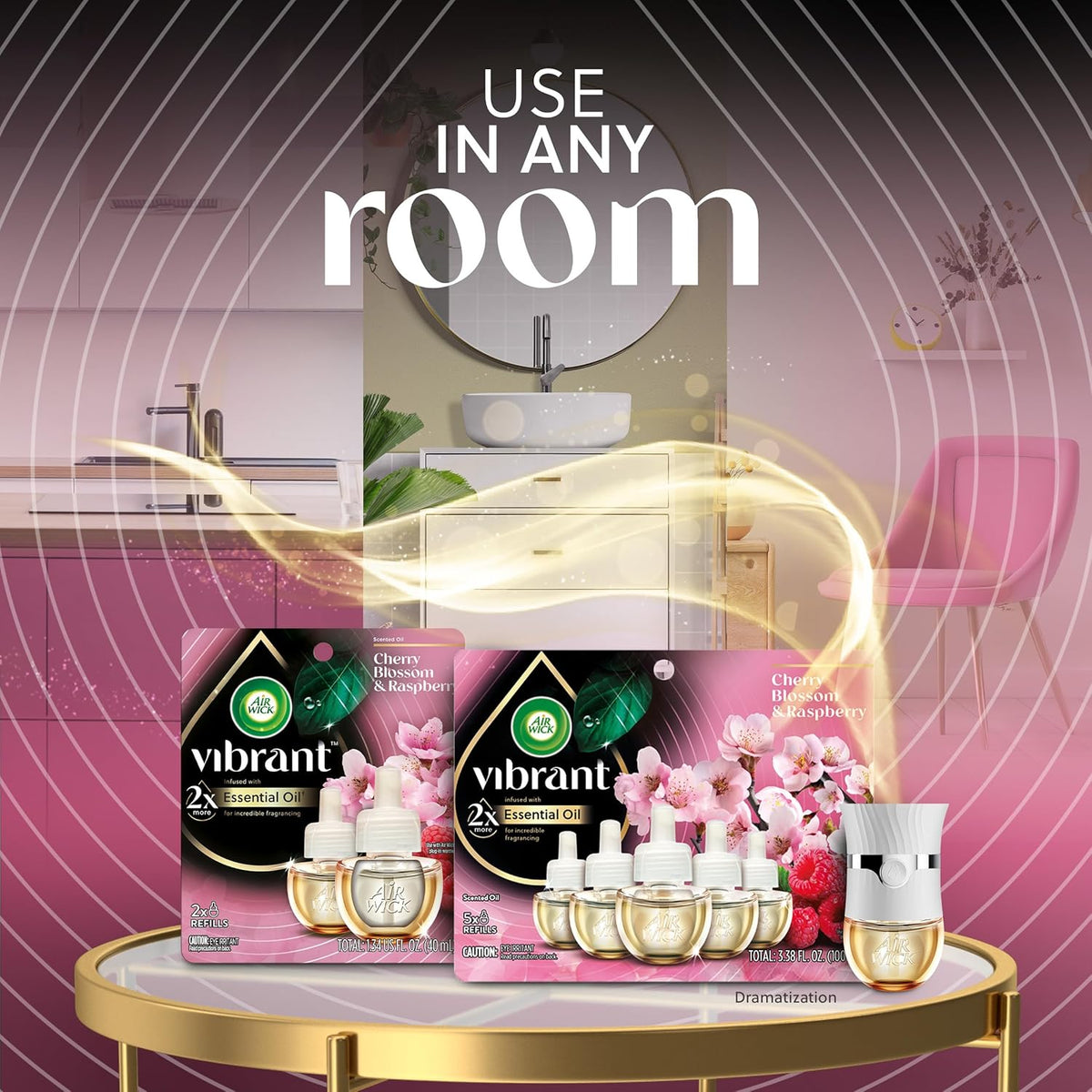 AIR WICK Scented Oil Vibrant Refill Cherry Blossom & Raspberry 5 ct.