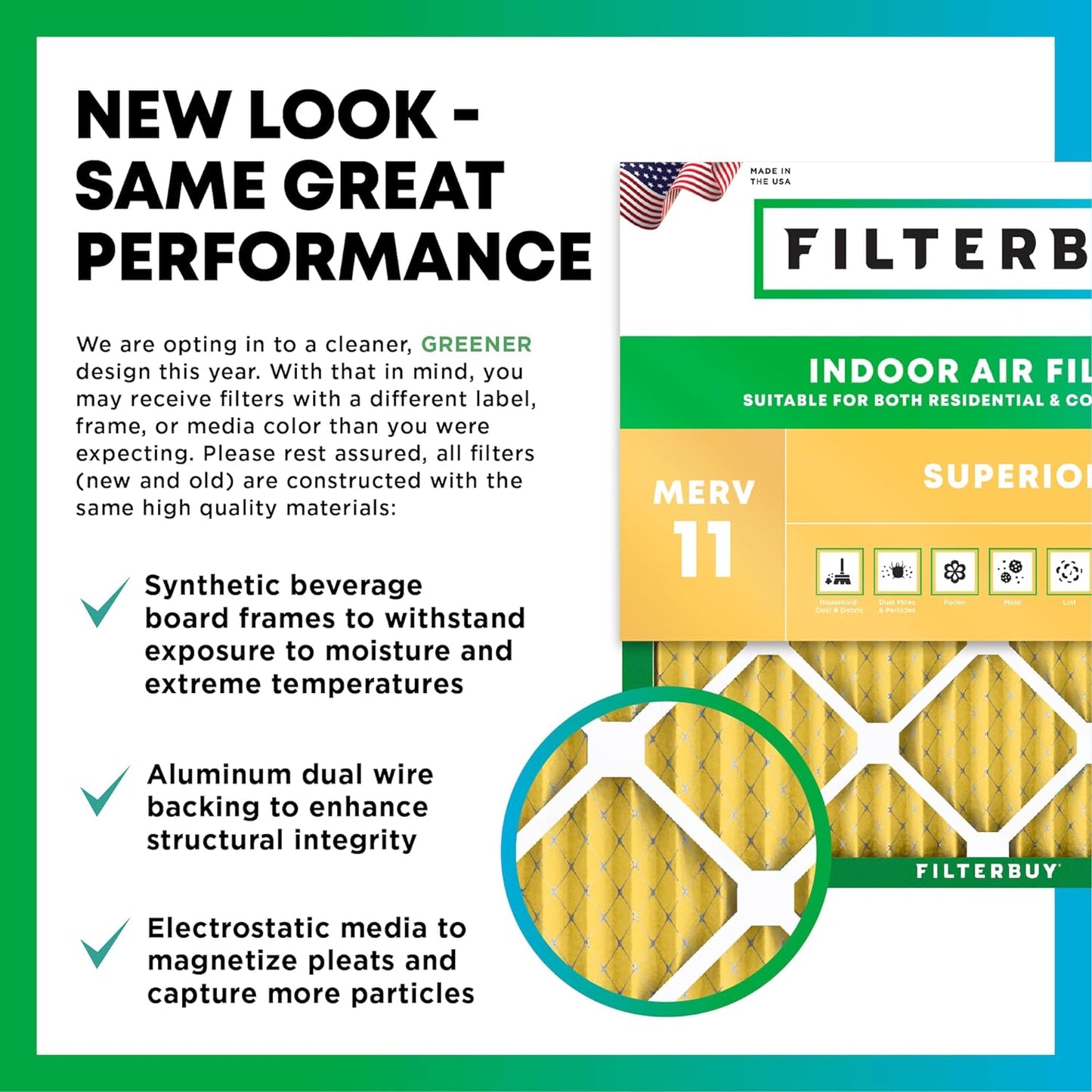 Filterbuy 16x32x1 Air Filter MERV 11 (MPR 1200) Allergen Defense Replacement (4-Pack), Electrostatic Pleated HVAC AC Furnace Filters, Made in USA (Actual Size: 15.50 x 31.50 x 0.75)