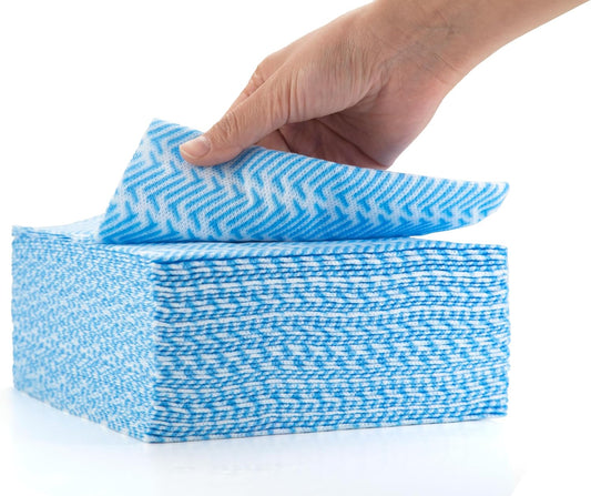 Handi Wipes Reusable Cloths Disposable Cleaning Towels Dry Kitchen Wipes Reusable Dish Towel Washcloths Dry Fast Multi-Purpose Heavy Duty Towels, Thick and Absorbnet, Blue, Pack of 120