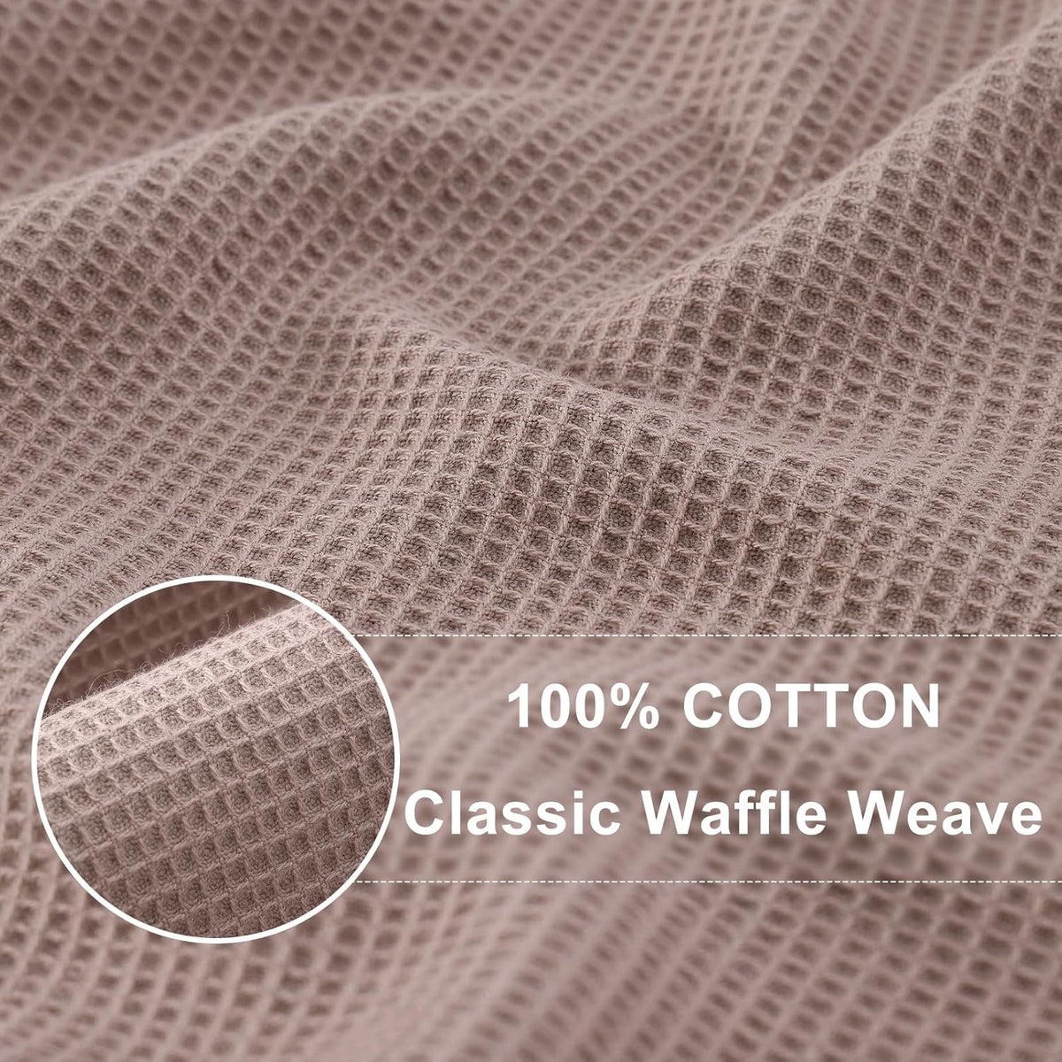 Homaxy 100% Cotton Waffle Weave Dish Cloths - 8 Pack Soft and Absorbent Dish Towels - 12 x 12 Inches Quick Dry Dish Rags - Brown