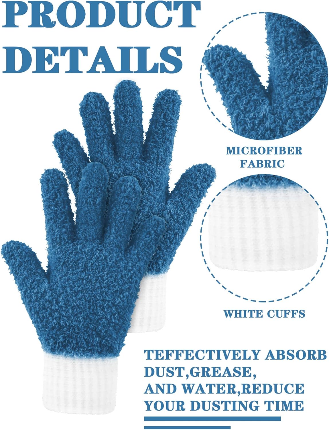 Bencailor 3 Pairs Microfiber Plant Dusting Gloves Leaf Cleaning Gloves for Indoor Plants, Blinds, Furniture, House