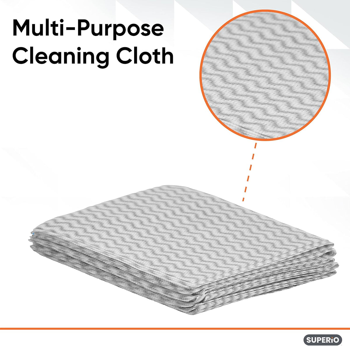 Superio Handy Wipes for Kitchen Multi-Purpose Heavy-Duty Reusable Cleaning Cloth for House, Bathroom, and Office. Disposable Dish Towel (10 Grey)