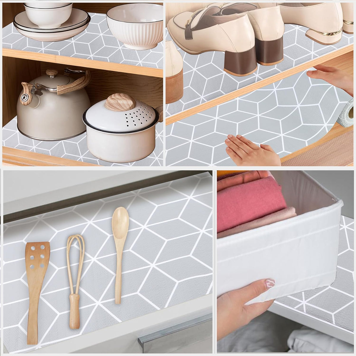Shelf Liner 16 Inch Wide X 20 Ft Waterproof Cabinet Drawer Paper Mat Non Slip Pantry Cupboard Closet Liners Non Adhesive Liner for Kitchen Bathroom Dresser Refrigerator Under Sink