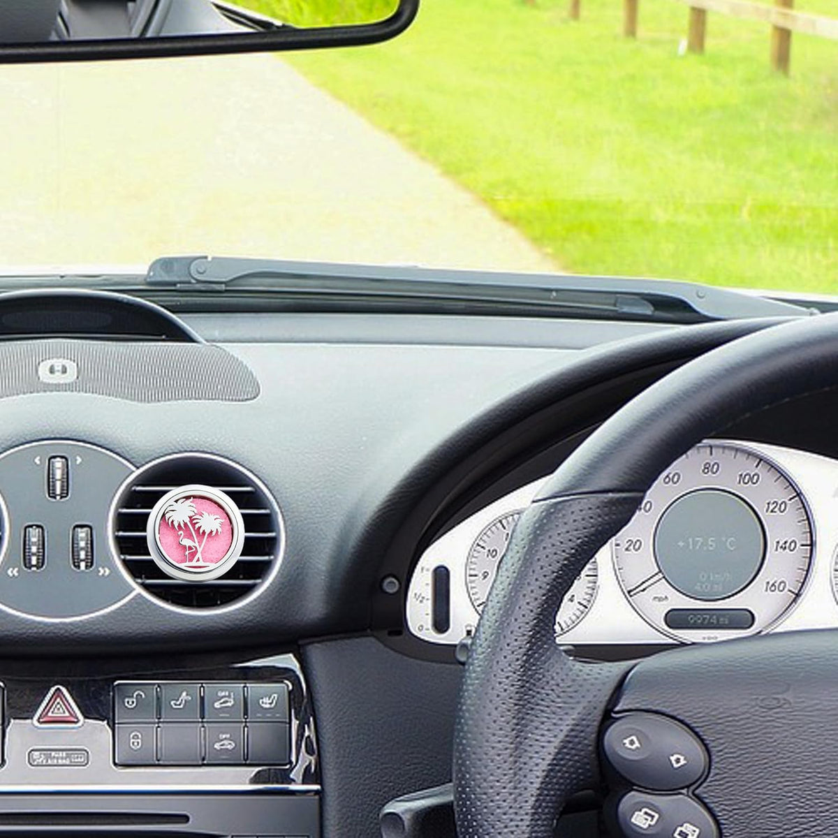 Car Diffuser Vent Clip 30mm Aromatherapy Essential Oil Automotive Diffuser Air Fresheners Vent Clips Car Accessories for Women Birthday Gifts (Flamingo)