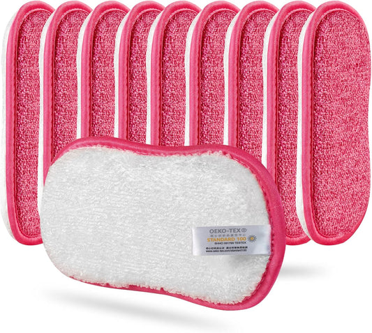 10 Pack Kitchen Dish Sponges Scrubber Non-Scratch Multi-Purpose Dishcloths, Sponge Along with Heavy Duty Scouring Power - Effortless Cleaning of Dishes, Pots and Pans