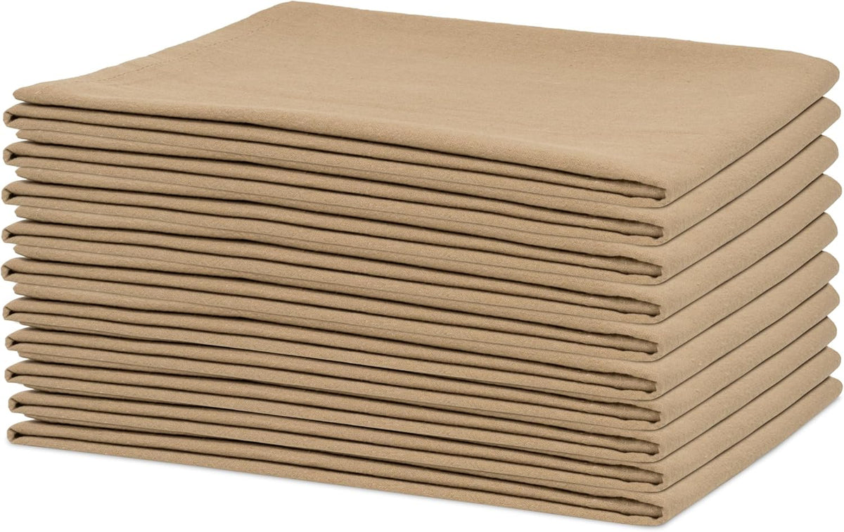 Organic Cotton Beige Flour Sack Towels - 10 Pack, 27"x27", Highly Absorbent Beige Tea Towels - Kitchen Cloth for Baking, Bread Making, and Cooking - Absorbent and Lint-Free (10 Pack)