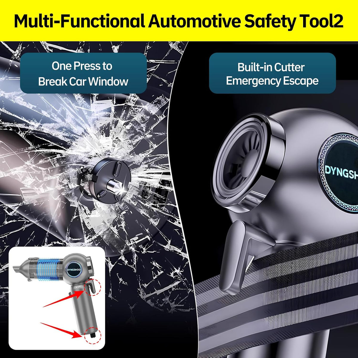 Car Vacuum Portable Cordless 20000PA High Power Mini Vacuum Cleaner 4-in-1 Compressed Air Duster Air Blower Pump Hand Held Vacuum with Brushless Motor for Car (One-Touch Dust Release - Gray)