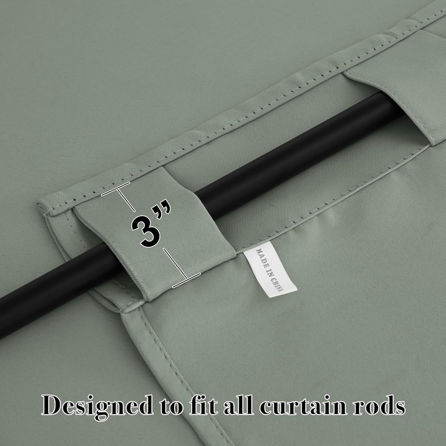 RYB HOME Small Window Curtains, Blackout Privacy Curtains for Kids Bedroom Kitchen Bathroom Basement Classroom Cafe Cabinet Tiers Drapes, 34 Width x 30 Length, 2 Panels, Sage Green