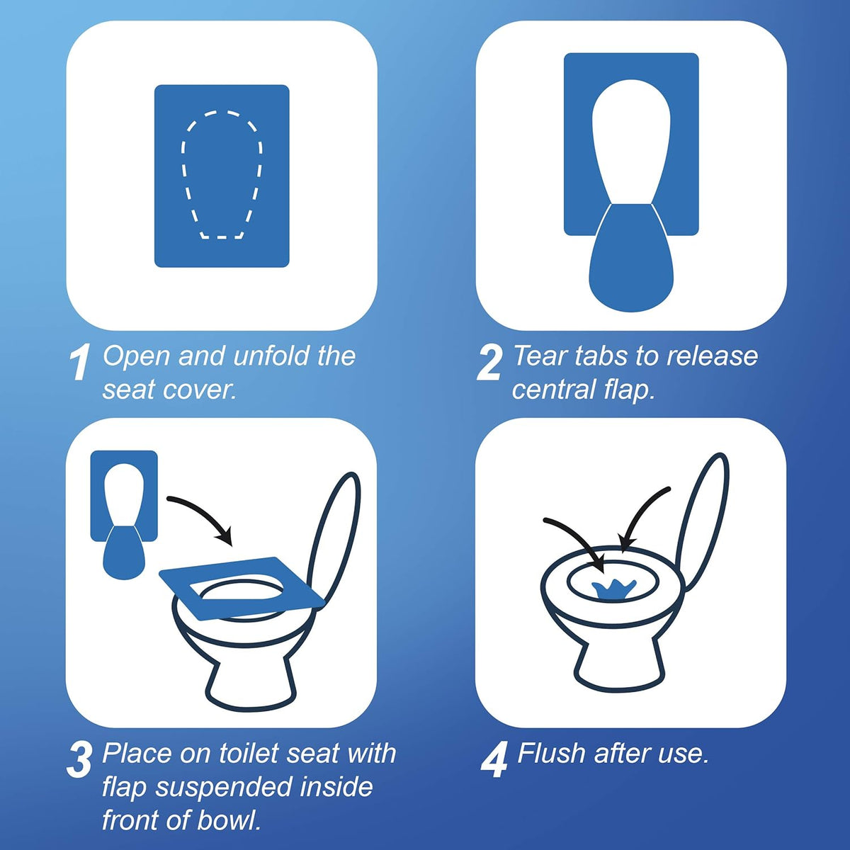 Rockland Guard Toilet Seat Cover - Flushable & Disposable Toilet Seat Cover for Bathroom - Road Trip Accessories & Travel Essentials for Kids & Adults - 10 Resealable Packs with 10 Sheets - 100-Count