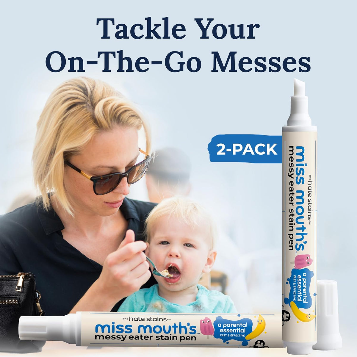 Miss Mouth's Messy Eater Stain Treater Pen - 2 Pack To Go Instant Stain Remover Pen - Newborn & Baby Essentials - On-The-Go & Travel Essentials
