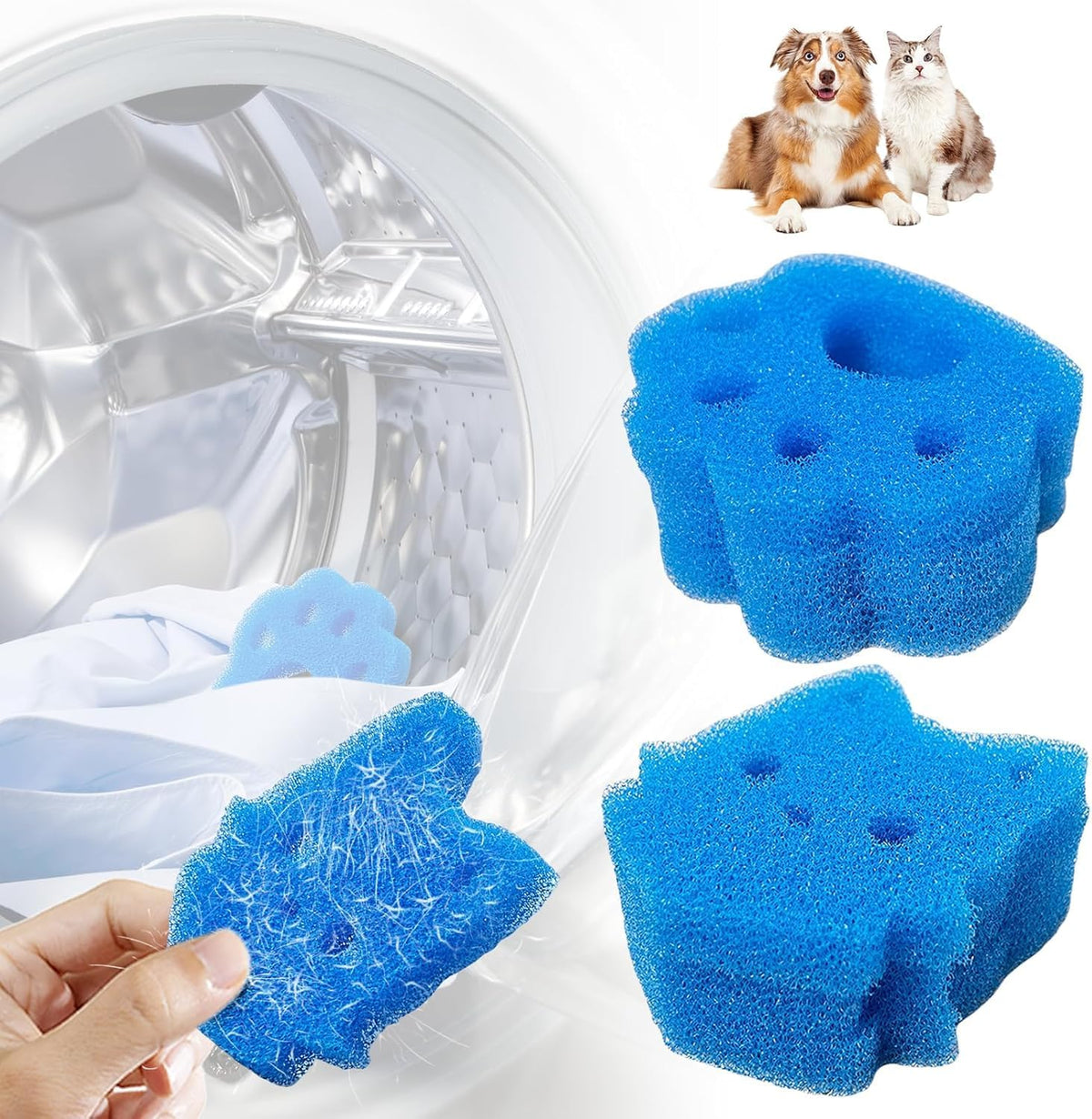 Reusable Pet Hair Remover for Laundry, Effective Cat & Dog Hair Catcher for Washer & Dryer, Lint and Fur Remover for Clothes, Bedding, Safe and Durable for All Fabrics (6)