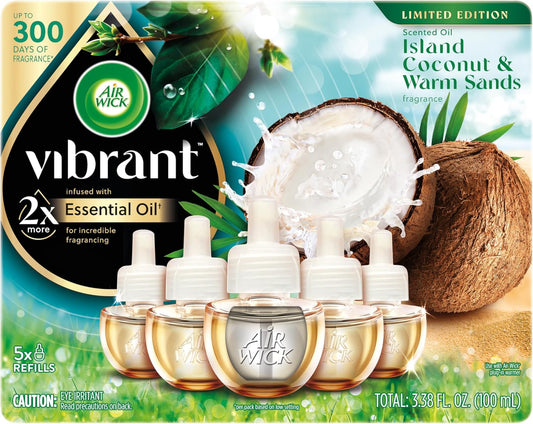 AIR WICK Scented Oil - Vibrant Refill Island Coconut & Warm Sands 5 ct.