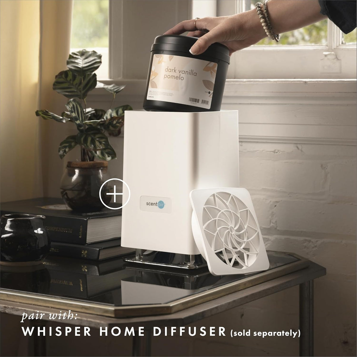 ScentAir Whisper Home Monthly Plug-in Refill, Fragrance Cartridge for Home and Office, Dark Vanilla Pomelo