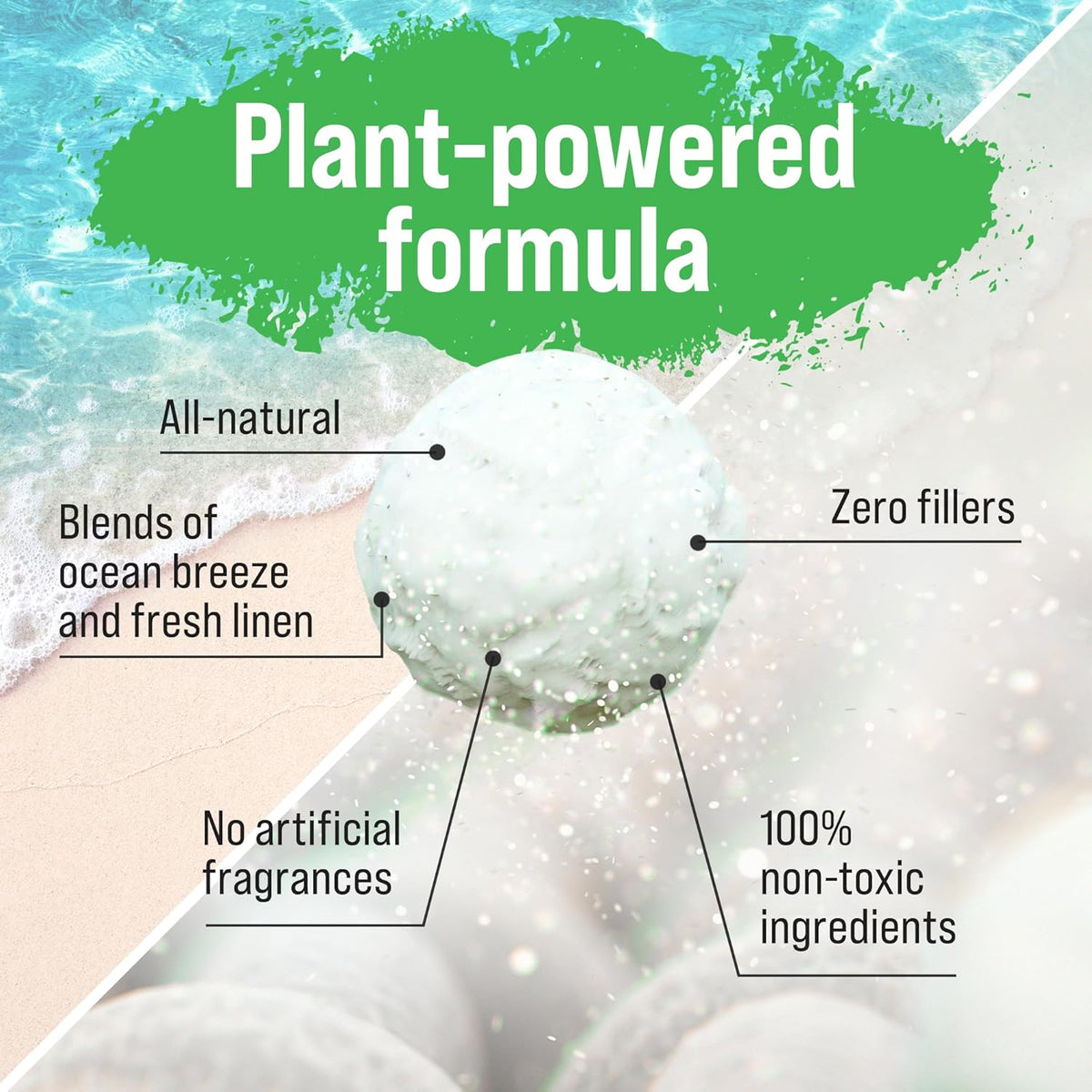 Rockin' Green Hard Rock Powder Laundry Detergent (90 Loads) - Natural Powdered Laundry Detergent, Sensitive Skin Laundry Powder (AC/DSea Breeze)