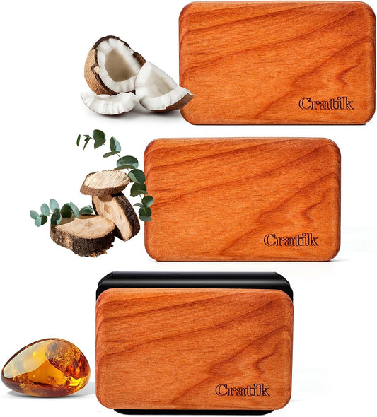 Car Air Freshener - Wood Air Freshener - Car Odor Eliminator for Visor Clip-Variety Scent Refill, Vehicle Scent Diffuser for Cabin, Truck & SUV - Pack of 3 (Teak-Amber-Cabana)-CLIP INCLUDED