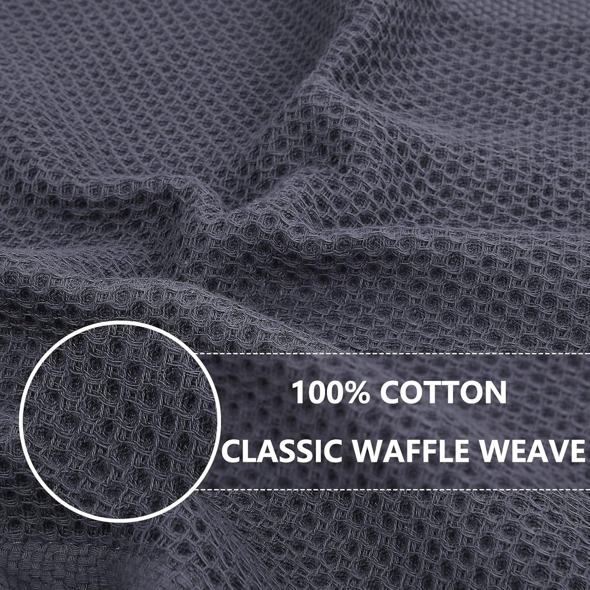 Homaxy 100% Cotton Waffle Weave Kitchen Dish Towels, Ultra Soft Absorbent Quick Drying Cleaning Towel, 13 x 28 Inches, 18-Pack, Mixed Color