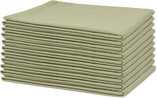 Organic Cotton Sage Flour Sack Kitchen Towels - 10 Pack, 27"x27", Highly Absorbent, Lint-Free Flour Sack Tea Towels for Baking, Kitchen and Dish Drying - 100% Cotton Sage Dish Rags (10 Pack)