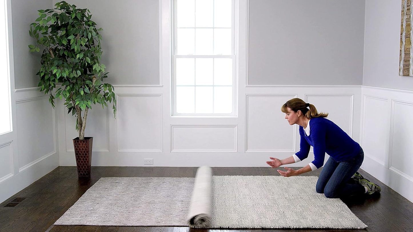 RUGPADUSA - Dual Surface - 10'x12' - 1/8" Thick - Felt + Rubber - Non-Slip Backing Rug Pad - Adds Low-Profile Comfort and Protection