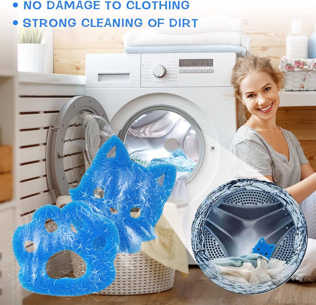 Reusable Pet Hair Remover for Laundry, Effective Cat & Dog Hair Catcher for Washer & Dryer, Lint and Fur Remover for Clothes, Bedding, Safe and Durable for All Fabrics (6)