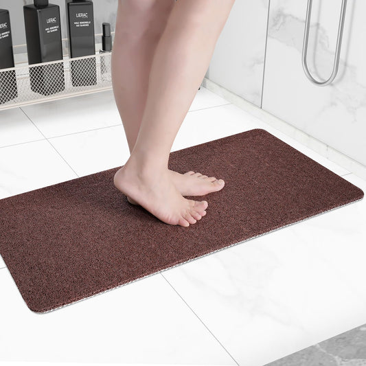 Non-Slip Bathtub Mat, Anti Slip Shower Mat, Fast Drying Bathtub Mats, Foot Scrubber Mat, Anti Slip Mat for Tub, Floor, Bathroom, Kitchen, Home, Hotel (Brown 40"×16")