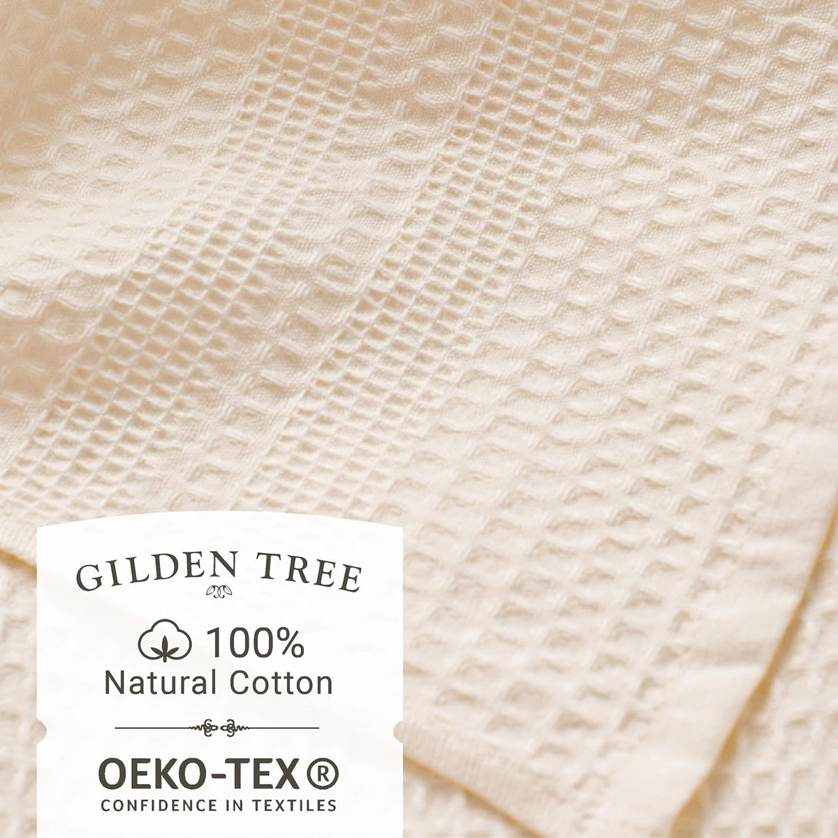 GILDEN TREE Waffle Bath Sheet Large Bath Towels Quick Dry Thin Body Towels, 40x80 Oversized Bath Towels for Adults, 2 Pack Bath Sheet Set, Classic Style (Cream)