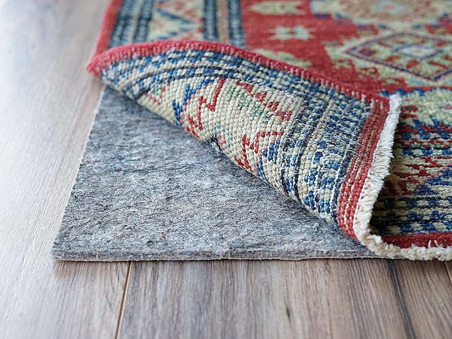 RUGPADUSA - Dual Surface - 5' Round - 1/4" Thick - Felt + Rubber - Non-Slip Backing Rug Pad - Safe for All Floors