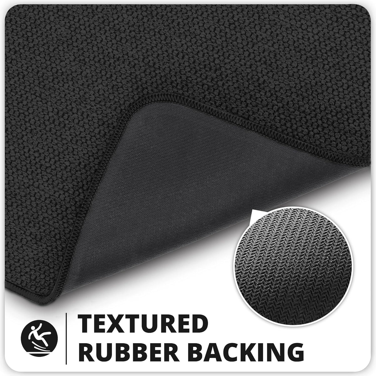 Bath Mat,Ultra Thin Bathroom Runner Rugs,Large Bath Mats for Bathroom,Quick Dry,Non-Slip,Machine Washable,Low Pile,Bath Rug,Shower Outside,Sink,Home Decor Accessories.Black,2'x3'(24x36inch)