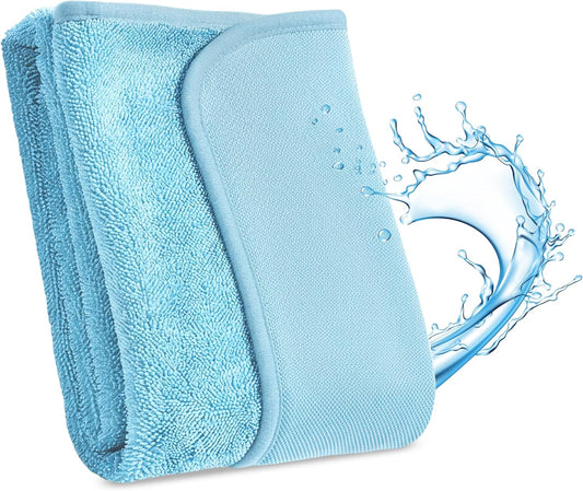JOYMOOP Microfiber Towels for Cars, 35.4" x 23.6" Car Drying Towel, Blue Reusable Car Towel, Quick Drying Car Microfiber Cleaning Cloth for RVs, SUVs, Trucks