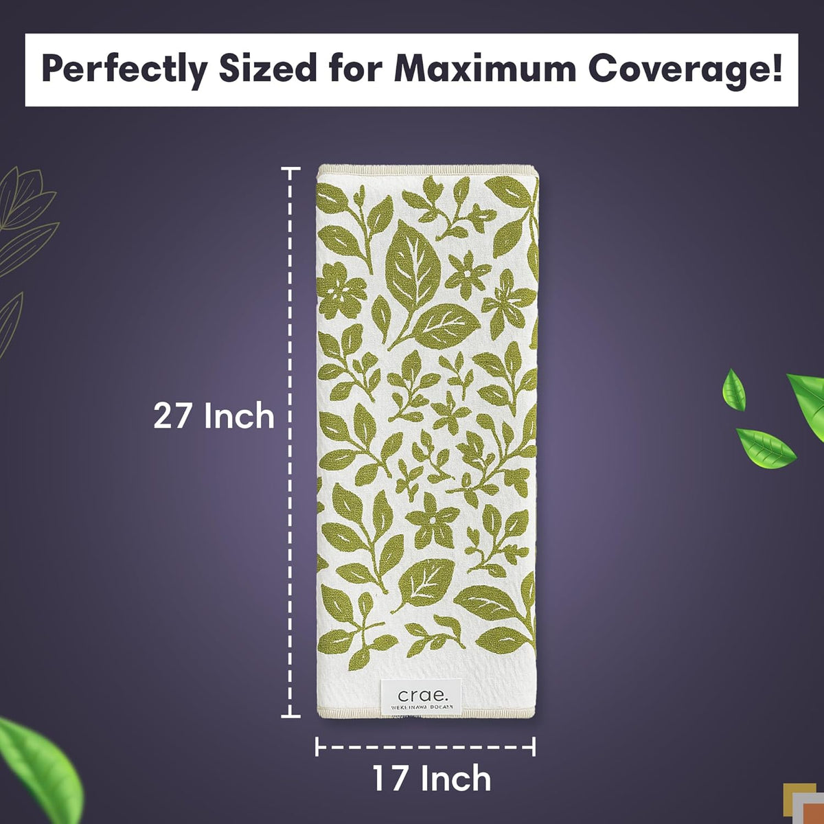 2 Double Sided Microfiber Hand Towels, 17x27 Inches Waffle Design Kitchen Towels Set, Durable & Soft Fast Drying Hand Wash Cloth and Dishcloth for Everyday Use at Home (Pat & Tricky- Green/Cream)