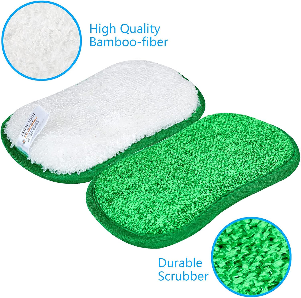 10 Pack Kitchen Dish Sponges Scrubber Non-Scratch Multi-Purpose Dishcloths, Sponge Along with Heavy Duty Scouring Power - Effortless Cleaning of Dishes, Pots and Pans