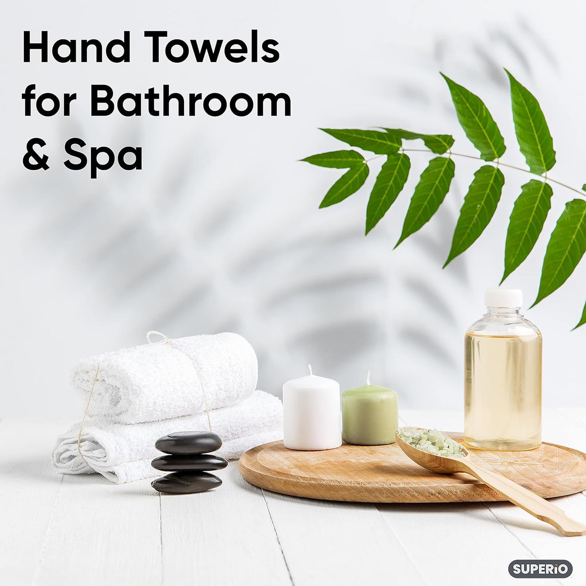 Superio Terry Cloth Rags White Washcloths 100% Cotton 12" Cleaning Cloths, Kitchen Towels, Facial Washcloth, Spa Cloths, Hand Towel, Small Lint Free Rags for Multi-Purposes (6 Pack)
