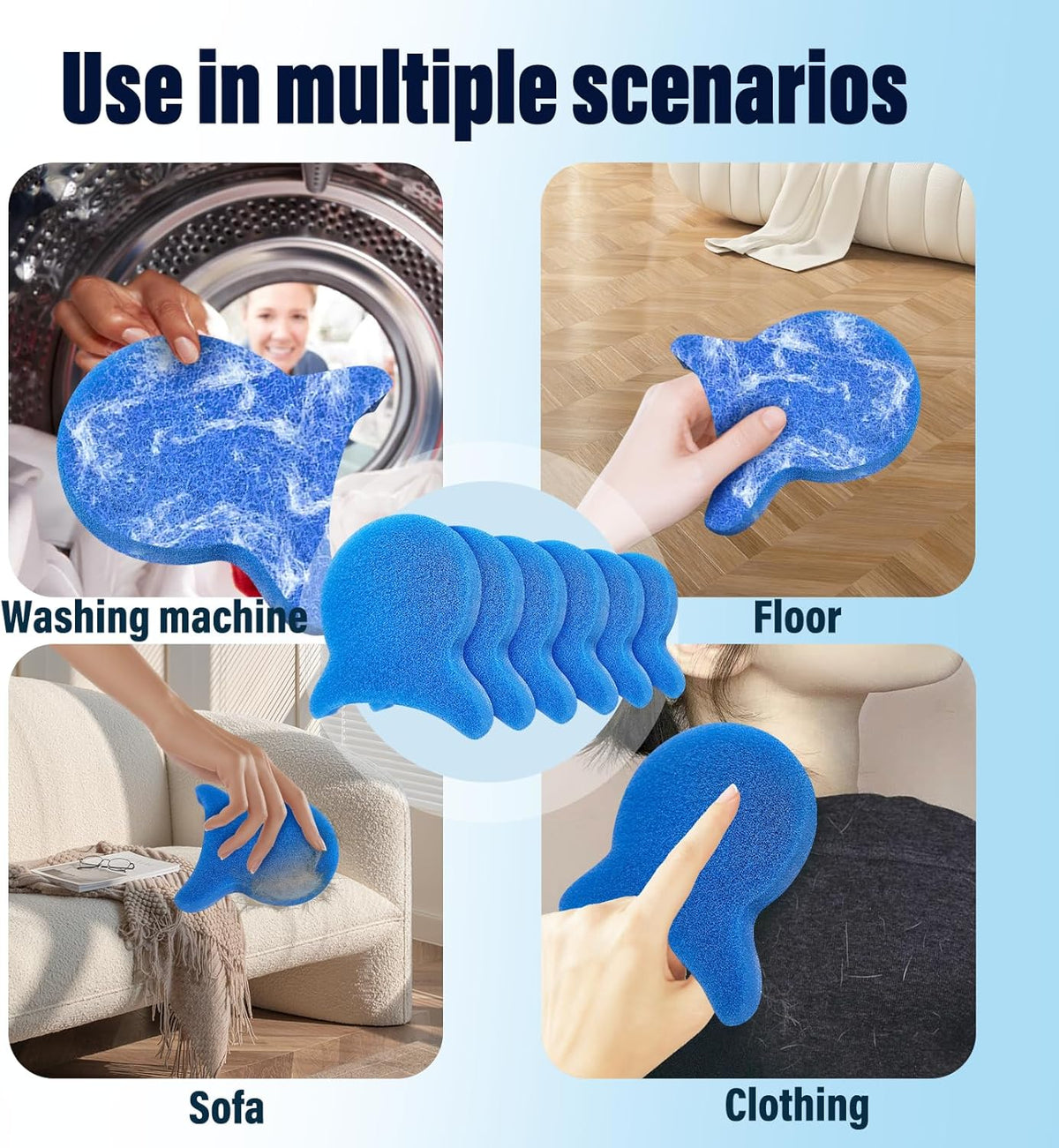 Pet Hair Remover for Laundry, Reusable Dog & Cat Hair Remover Tool, Effectively Removes Pet Hair, Lint and Dander from Bedding and Clothing, Suitable for Washing Machines, Dryers 6PCS