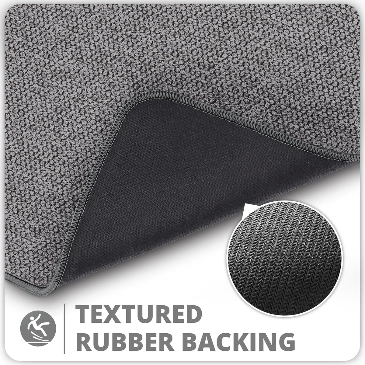 Bathroom Rugs Set 2 Pieces,Thin Bathroom Mats,Toilet Rugs,Quick Dry,Non-Slip,Machine Washable,Low Pile,Absorbent Bath Mats,Shower,Sink,Home Decor Accessories.Dark Grey,1'5"x2'3"+1'8"x2" U Shape